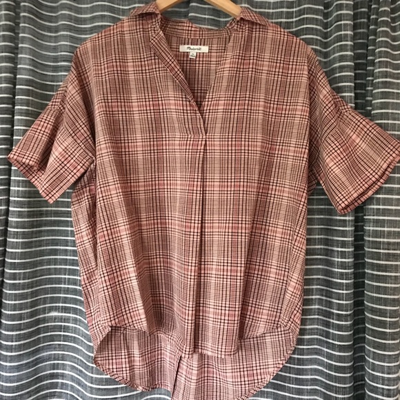 Madewell Tops - Madewell pink plaid blouse